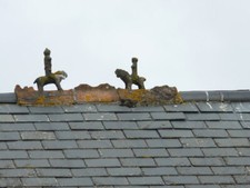 Photo 6x4 Detail of old roof ridge tiles Padstow These old clay pieces ha c2007
