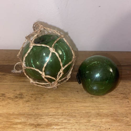 Two small green glass - two, vintage