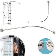 L Shaped Shower Curtain Rail Curved Curtain Rail Stainless Steel Shower Pole