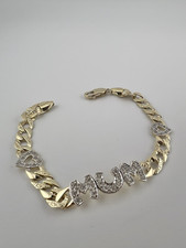 New Solid 9ct Gold Mum Bracelet - Full UK Hallmark - Mothers Day Gift - 7.8 Inch