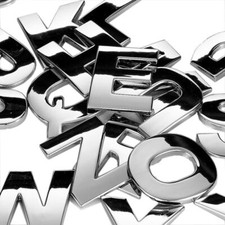 40x 3D Accessories Car Alphabet Letter Number Symbol Emblem Badge Decals Sticker