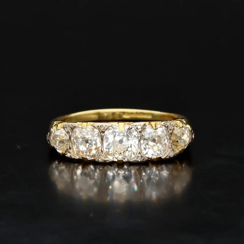 Diamond ring 18ct yellow - 18ct, gold