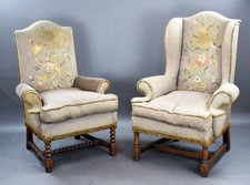 Pair of Antique Oak Armchairs
