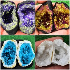 Colour Quartz Geode Blue/Pink Gold Whole Geode Crystal UK Quick Postage✔ 5-7cm