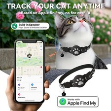 Cat Tracker GPS Collar for Cats Electronic Pet Locator Waterproof Black New