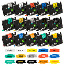 For Brother P-Touch Label Tape Laminated Tze Tape 24mm/18mm/12mm/9mm/6mm