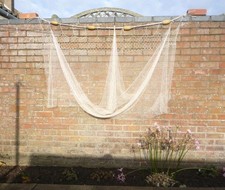 Piece of Old Vintage Nylon Sprat Fishing Net with 4 Floats