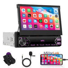 Single 1DIN Car Radio Stereo Touch Screen Bluetooth Flip out 7 Inch MP5 Player