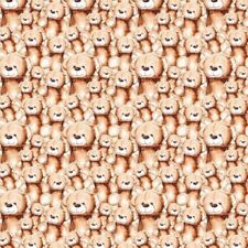 100% Cotton Digital Fabric Bunched Teddy Bears Teddies Cuddly Toy 140cm Wide