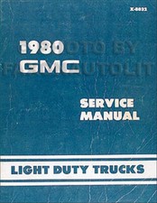 1980 GMC Shop Manual Sierra