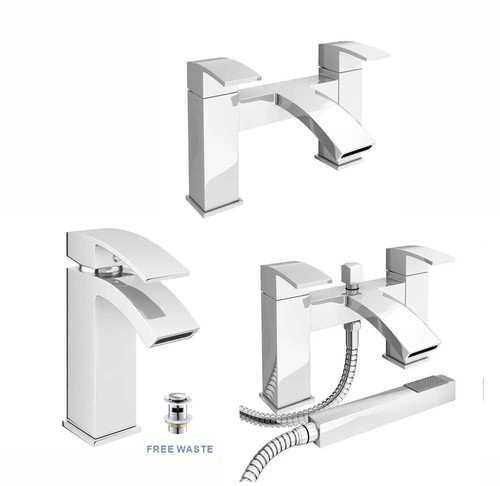 Waterfall bathroom taps - waterfall, chrome