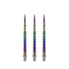 Caliburn Evo Replacement Dart Points. Spiro No Lip. 40mm Rainbow