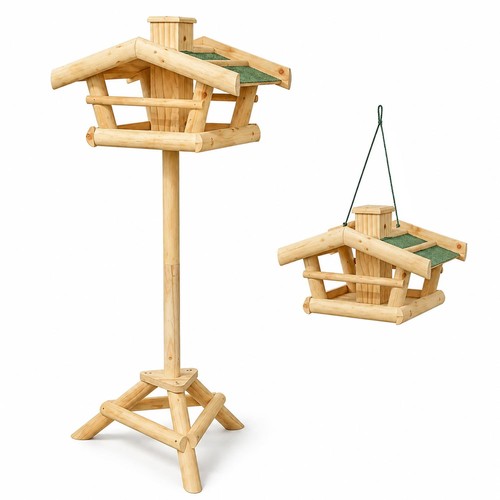 Wooden bird feeding table in - table,