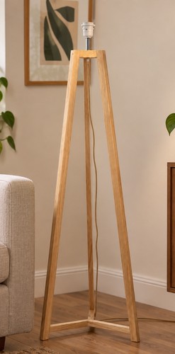 Natural wood floor lamp - floor, base