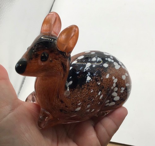 Signed langham glass fawn - langham,