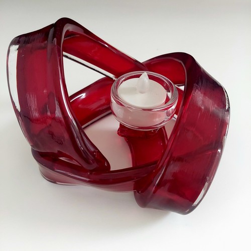 Red art glass - art, infinity