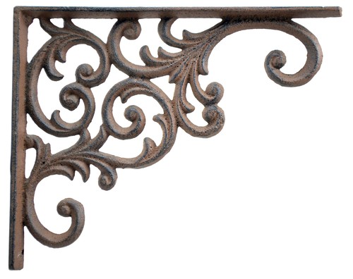 Wall shelf bracket brown - bracket, cast