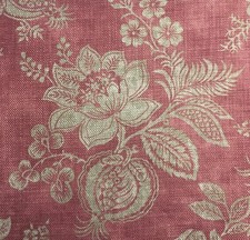 1.2  meters x SANDERSON "Lyon" Linen fabric Rustic floral/fruit russet
