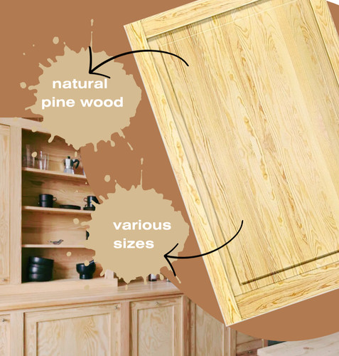 Pine natural plain - natural, front