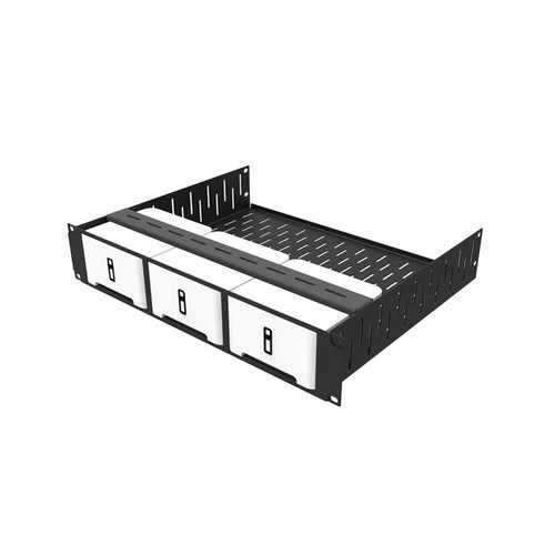 Vented rack shelf - 2u,