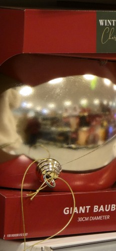 Giant gold christmas bauble - christmas,