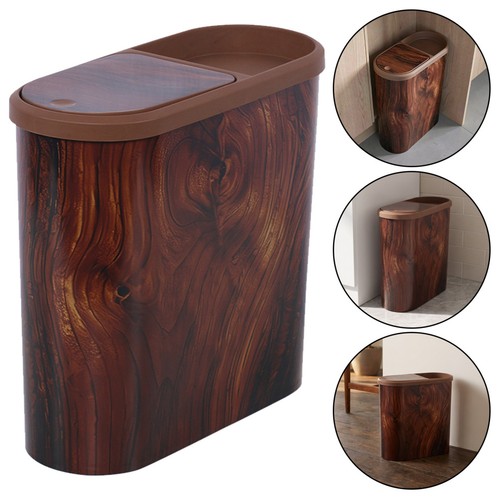 Wood grain trash can with - wood,