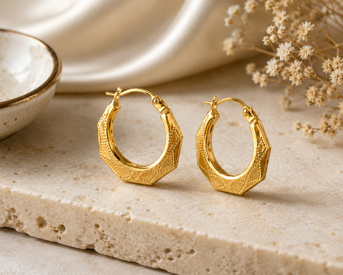 Creole hoop earrings 9ct - creole,