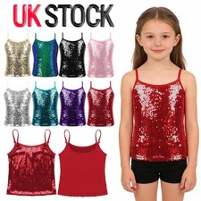 UK Kids Girls Sparkly Sequin