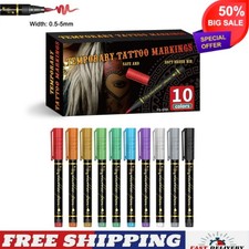 Temporary Tattoo Markers for Skin Body Marker Face Paint Pen 10 Colors Body Mark