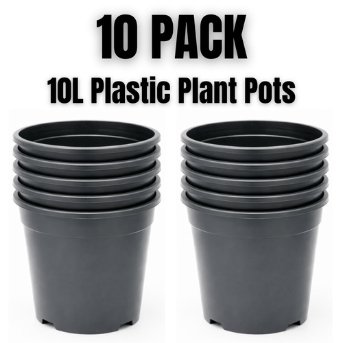 10l black plastic - plant, pots