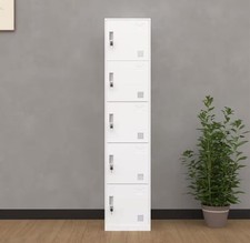 White Metal 5 Door Locker Tall
