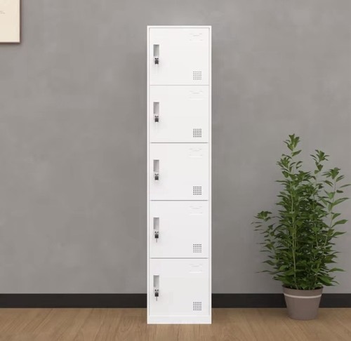 White metal door locker tall - white,