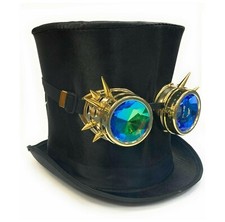 Steampunk Black Tall Top Hat