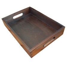Wooden Serving Tray 35 cm x 25 cm x 6 cm, -  Dark Brown