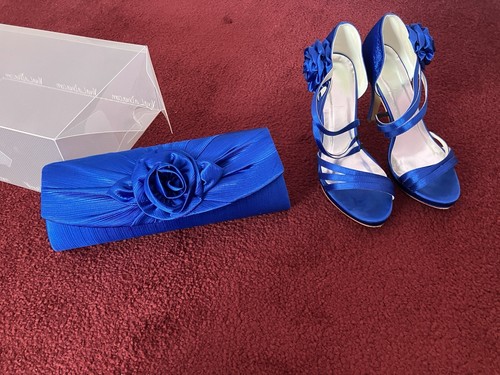 Blue satin shoes size and - satin,