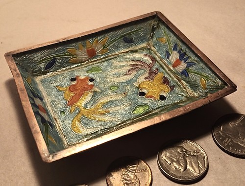 Goldfish vtg chinese enamel - goldfish,