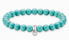 Thomas Sabo Silver Turquoise Charm Club Bracelet X0213-404-17 17.5 cm