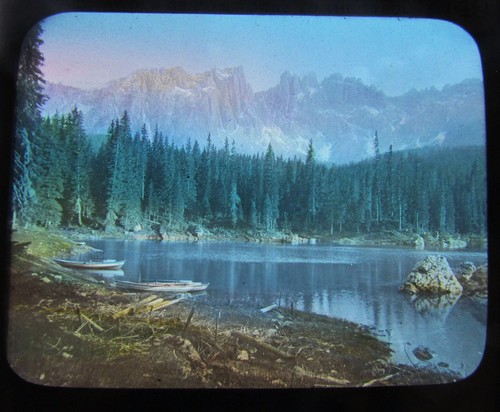 Colour glass magic lantern - glass,