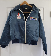 VINTAGE 70s 80s Datsun Auto Racing Mens Jacket Nissan Nylon Sz Small Technician