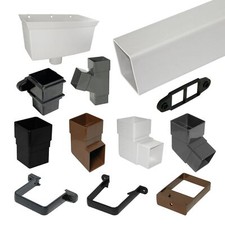 Square UPVC Downpipe Gutter 65mm FloPlast Rainwater PVC Guttering Drainage