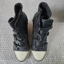 Ash Asha Black Leather Wedge