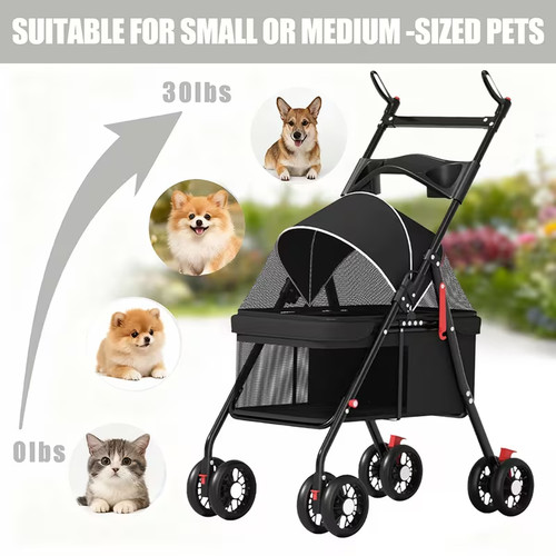 Wheel portable pet stroller - portable,