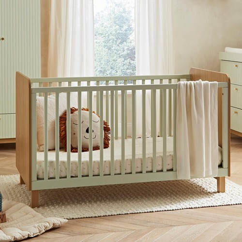 Remi cot bed oak green - cot,