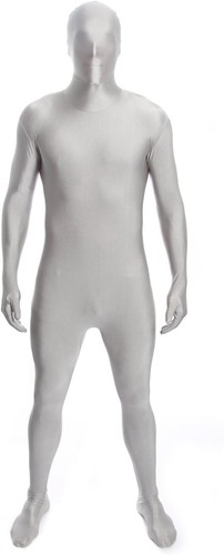 Adult silver morphsuit men - adult,