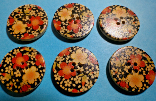 Floral buttons mm large - floral, 29.5