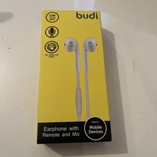 Budi -  Earphones With Remote And Mic. White. Unopened.