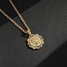 Gold St Christopher Pendant