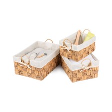 Set Of 3 Seagrass Wicker Storage Baskets Seagrass Bathroom Weave Organiser