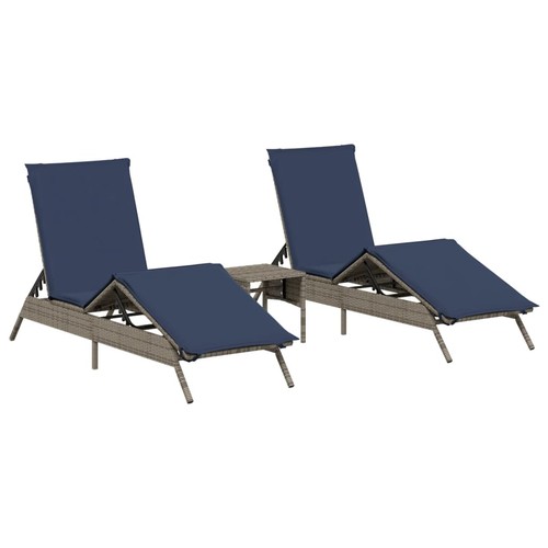 Sun loungers with table chaise - with,