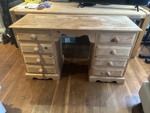 Pine wood desk 100cm - desk,
